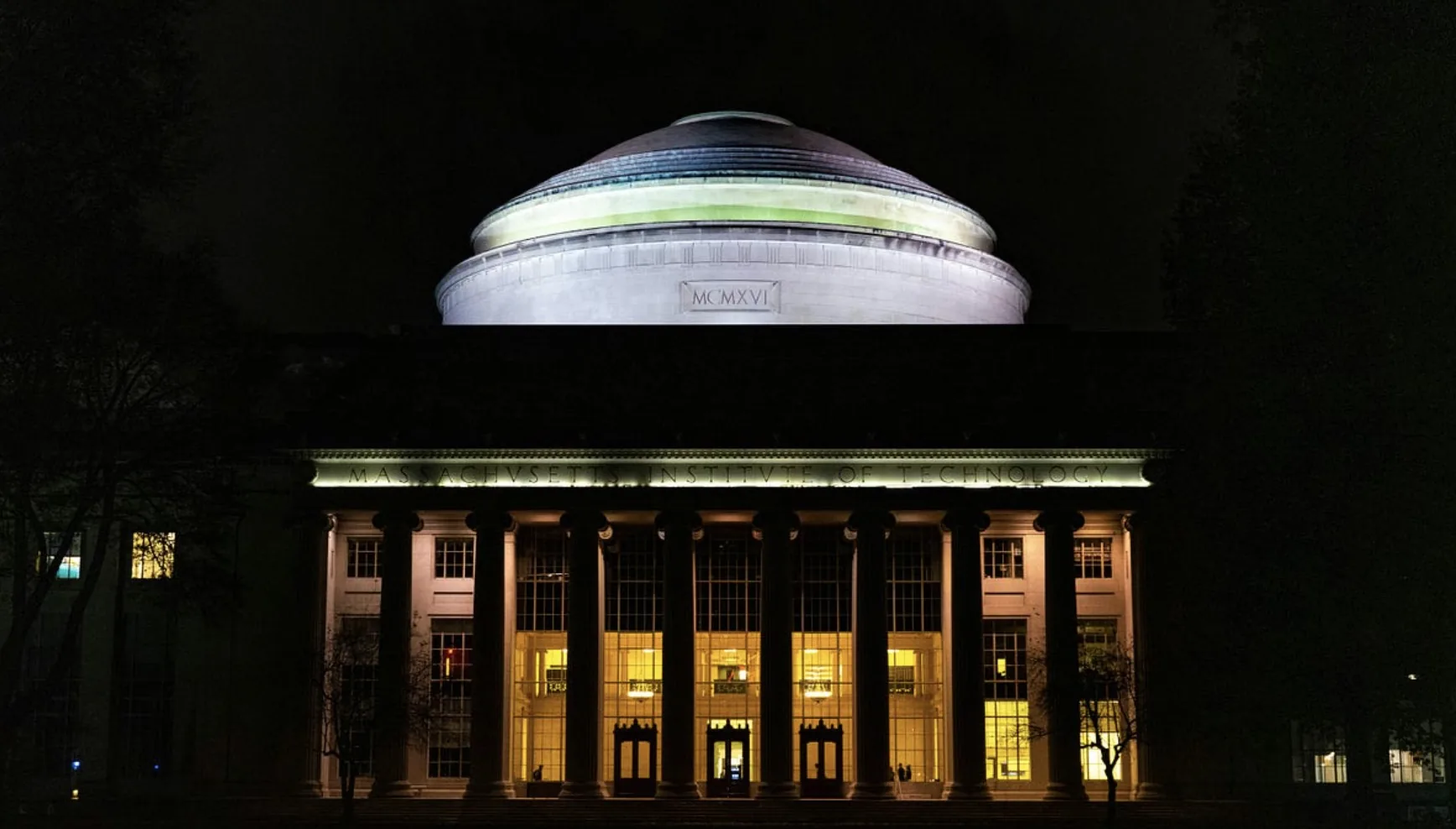 University building at night